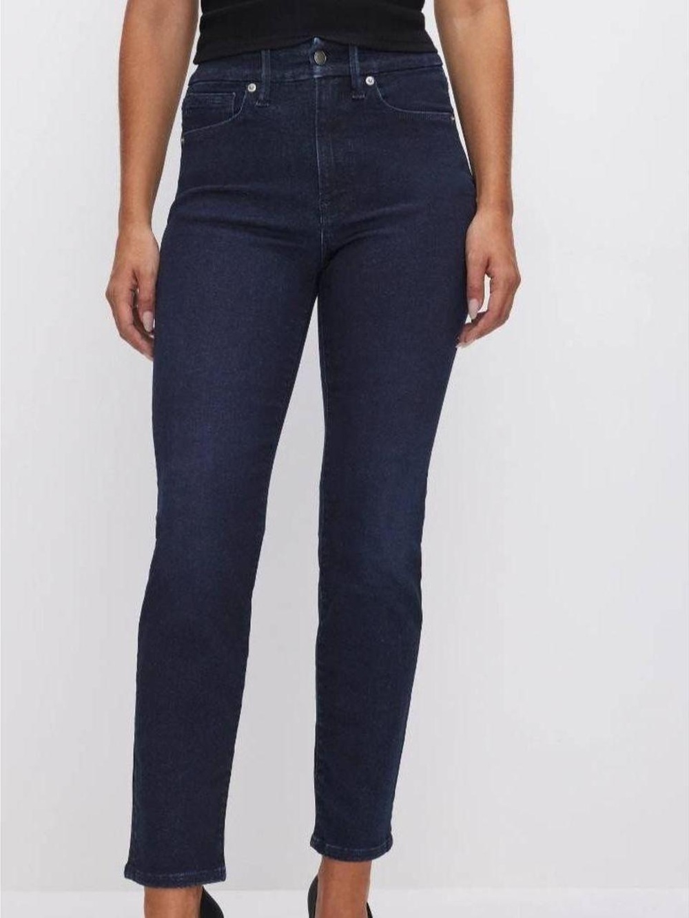 Good American | Good Legs Always Fits Cigarette Straight Leg Jeans (Dark)